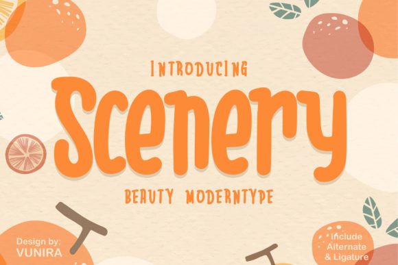 Scenery Display Font for Editorial Design